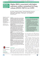 Higher BMI is associated with higher expiratory airflow normalised for lung volume (FEF25-75/FVC) in COPD