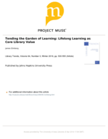 Tending the Garden of Learning: Lifelong Learning as Core Library Value