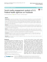 Social media engagement analysis of U.S. Federal health agencies on Facebook