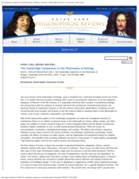 Review of D. Hull, M. Ruse, The Cambridge Companion to the Philosophy of Biology