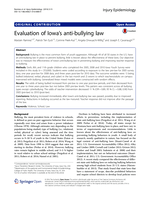 Evaluation of Iowa’s anti-bullying law