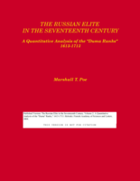 The Russian Elite in the Seventeenth Century: A Quantitative Analysis of the "Duma Ranks" 1613-1713