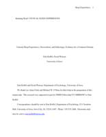 Unusual sleep experiences, dissociation, and schizotypy: Evidence for a common domain