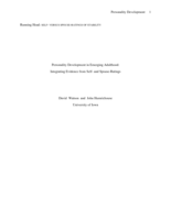Personality Development in Emerging Adulthood: Integrating Evidence from Self- and Spouse-Ratings
