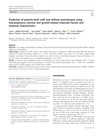 Prediction of preterm birth with and without preeclampsia using mid-pregnancy immune and growth-related molecular factors and maternal characteristics