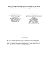 On the Use of Parallel Processing for Interactive Analysis of Large GIS Datasets: The Effect of Control Point Distribution on Interpolation Performance
