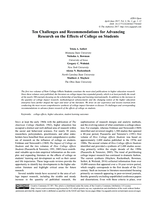 Ten Challenges and Recommendations for Advancing Research on the Effects of College on Students