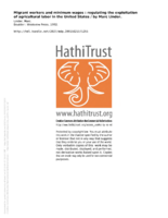 Migrant workers and minimum wages: regulating the exploitation of agricultural labor in the United States