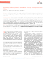 Providing Cardiology Care in Rural Areas Through Visiting Consultant Clinics