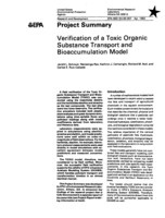 Verification of a toxic organic substance transport and bioaccumulation model