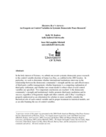 Heeding Ray's Advice: An Exegesis on Control Variables in Systemic Democratic Peace Research