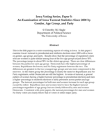 Iowa Voting Series, Paper 5: An Examination of Iowa Turnout Statistics Since 2000 by Gender, Age Group, and Party