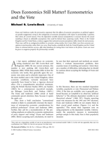 Does Economics Still Matter? Econometrics and the Vote