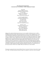 How Democracies Keep the Peace: Contextual Factors That Influence Conflict Management Strategies