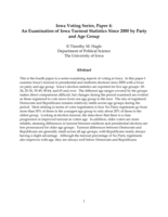 Iowa Voting Series, Paper 4: An Examination of Iowa Turnout Statistics Since 2000 by Party and Age Group