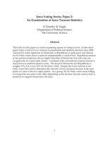 Iowa Voting Series, Paper 2: An Examination of Iowa Turnout Statistics