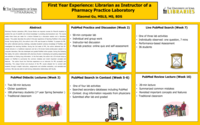 First Year Experience: Librarian as Instructor of a Pharmacy Practice Laboratory