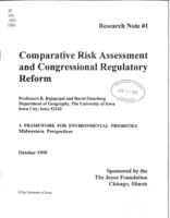 Comparative Risk Assessment and Congressional Regulatory Reform