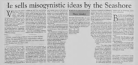He sells misogynistic ideas by the Seashore