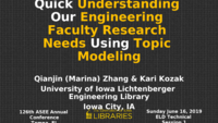 Quick Understanding Our Engineering Faculty Research Needs Using Topic Modeling
