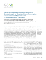Systematic Complex Haploinsufficiency-Based Genetic Analysis of Candida albicans Transcription Factors: Tools and Applications to Virulence-Associated Phenotypes
