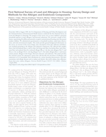 First National Survey of Lead and Allergens in Housing: Survey Design and Methods for the Allergen and Endotoxin Components.