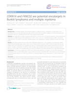 CDKN1A and FANCD2 are potential oncotargets in Burkitt lymphoma and multiple myeloma