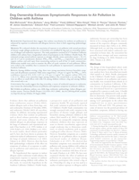 Dog Ownership Enhances Symptomatic Responses to Air Pollution in Children with Asthma.