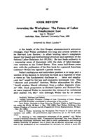 Book Review: Governing the Workplace: The Future of Labor and Employment Law