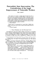 Paternalistic State Intervention: The Contradictions of the Legal Empowerment of Vulnerable Workers