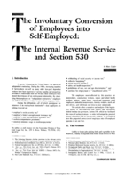 The Involuntary Conversion of Employees into Self-Employed: The Internal Revenue Service and Section 530