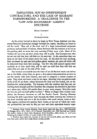 Employees, Not-So-Independent Contractors, and the Case of Migrant Farmworkers: A Challenge to the ‘Law and Economics’ Agency Doctrine