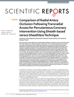 Comparison of Radial Artery Occlusion Following Transradial Access for Percutaneous Coronary Intervention Using Sheath-based versus Sheathless Technique