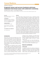 Prognostic factors and survival of patients with brain metastasis from breast cancer who underwent craniotomy