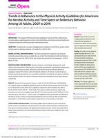 Trends in Adherence to the Physical Activity Guidelines for Americans for Aerobic Activity and Time Spent on Sedentary Behavior Among US Adults, 2007 to 2016