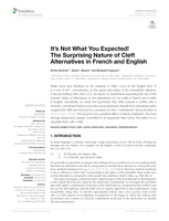 It's Not What You Expected! The Surprising Nature of Cleft Alternatives in French and English