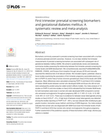 First trimester prenatal screening biomarkers and gestational diabetes mellitus: A systematic review and meta-analysis