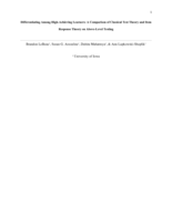 Differentiating Among High-Achieving Learners: A Comparison of Classical Test Theory and Item Response Theory on Above-Level Testing
