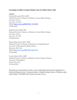 Developing an Online Consumer Health Course for Public Library Staff