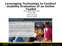 Leveraging Technology to Conduct Usability Evaluation of an Online Toolkit