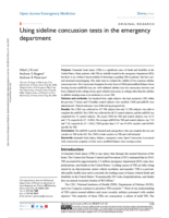 Using sideline concussion tests in the emergency department