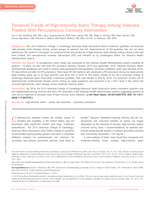 Temporal Trends of High‐Intensity Statin Therapy Among Veterans Treated With Percutaneous Coronary Intervention
