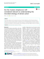 Are the mutans streptococci still considered relevant to understanding the microbial etiology of dental caries?