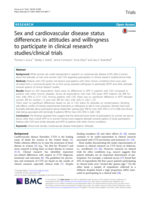 Sex and cardiovascular disease status differences in attitudes and willingness to participate in clinical research studies/clinical trials