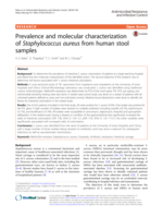 Prevalence and molecular characterization of Staphylococcus aureus from human stool samples