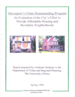 Davenport's Urban Homesteading Program : An Evaluation of the City's Effort to Provide Affordable Housing and Revitalize Neighborhoods