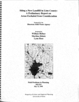 Siting a New Landfill in Linn County : A Preliminary Report on Areas Excluded from Consideration