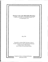 Energy Costs and Affordable Housing : A Study for the Metro Area Housing Program, Inc. of Cedar Rapids, Iowa