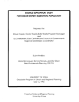 Source Separation Study for Cedar Rapids' Residential Population