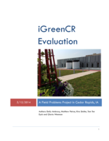 iGreenCR Evaluation : A field problems project in Cedar Rapids, IA